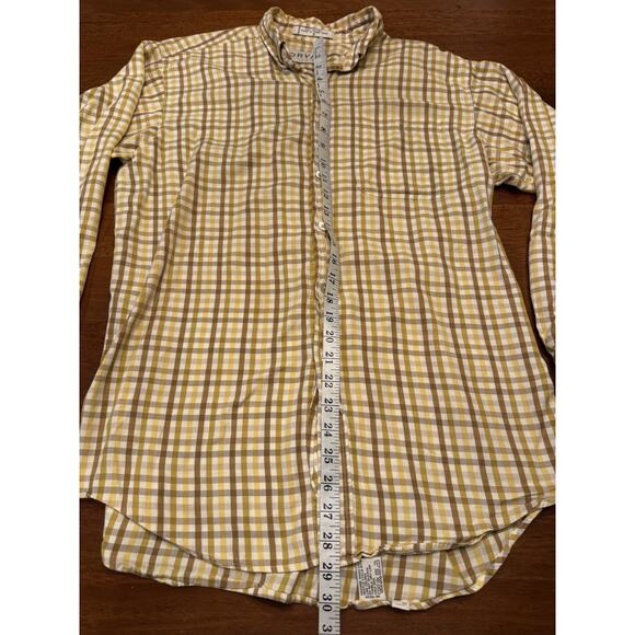 Medium Orvis Cotton Windowpane Checkered Button Down Shirt Long Sleeve Green - Picture 7 of 9